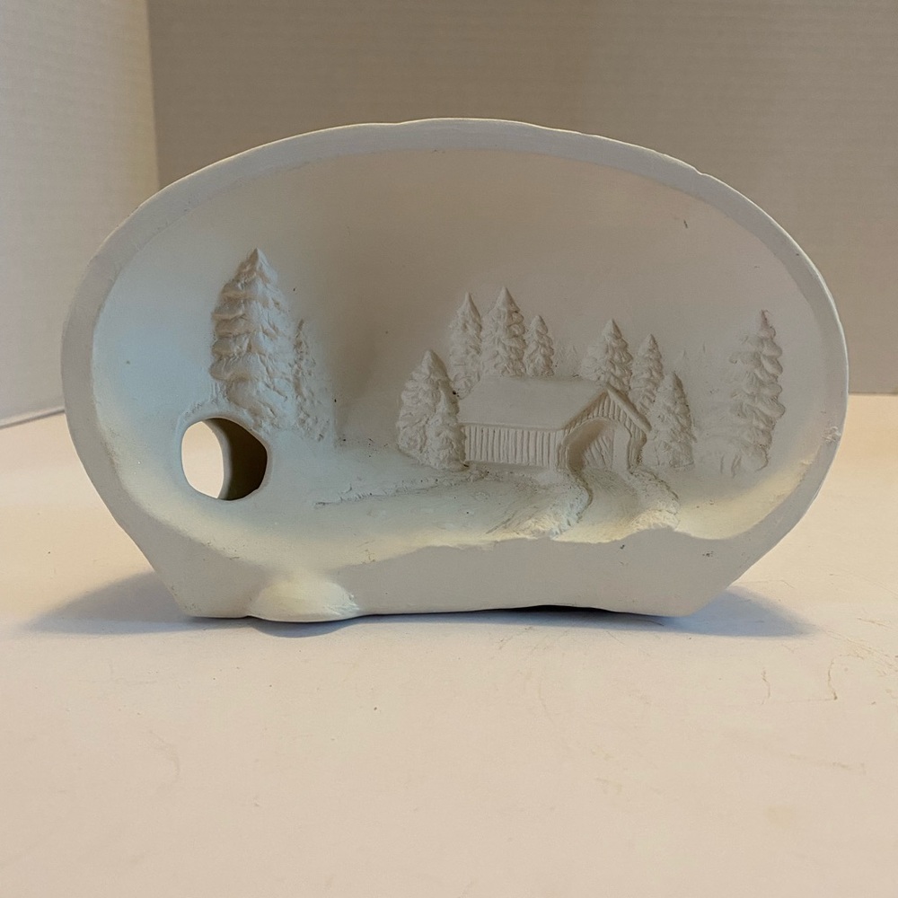 Hershey Mold 1997Light Up Christmas Winter Village Bridge In The Woods Bisque